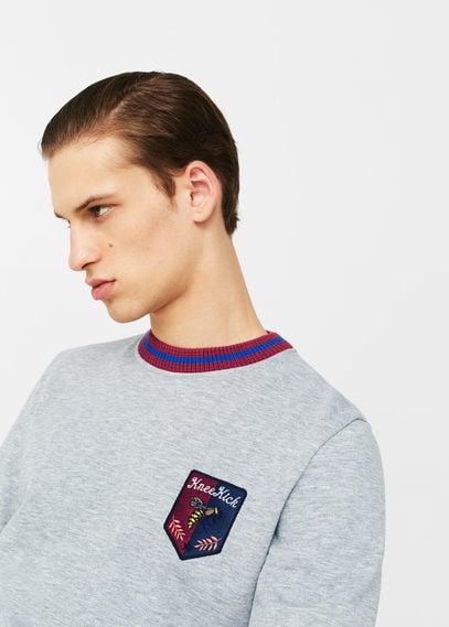 Mango Man Mango Man Contrasting Trims Cotton Sweatshirt