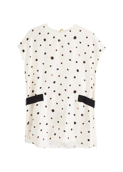 Mango Mango Bow Polka-dot Top