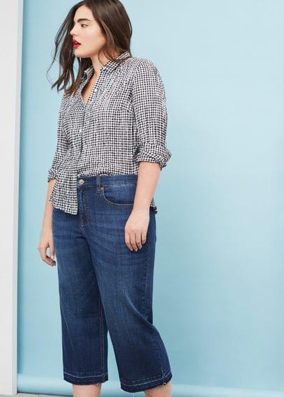 Violeta By Mango Violeta By Mango Crop Wide Leg Broken Jeans
