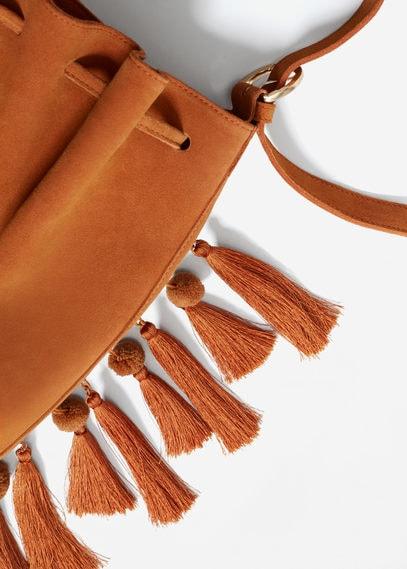 Mango Mango Tassels Leather Bag