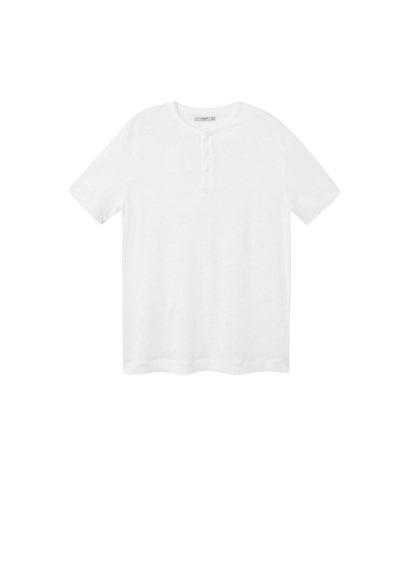 Mango Man Mango Man Slub-linen Henley T-shirt