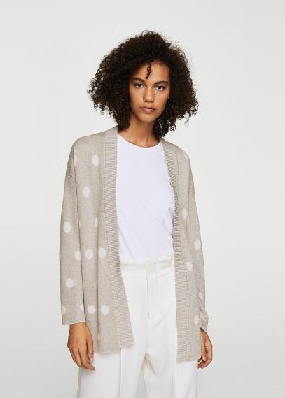 Mango Mango Polka-dot Metallic Cardigan