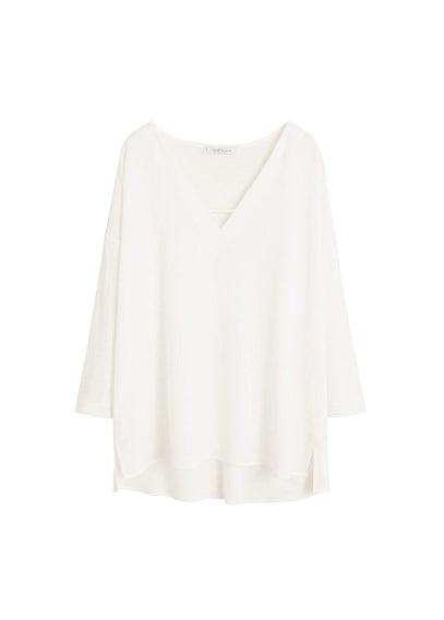 Violeta By Mango Violeta By Mango Contrast Texture Blouse