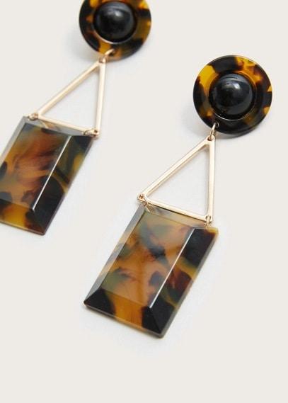 Violeta By Mango Violeta By Mango Tortoiseshell Geometric Earrings