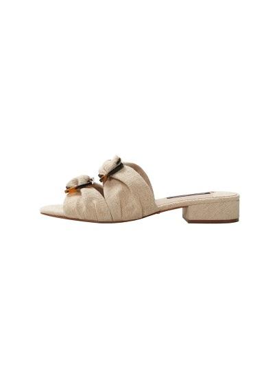 Violeta By Mango Violeta By Mango Brooches Linen-blend Sandals