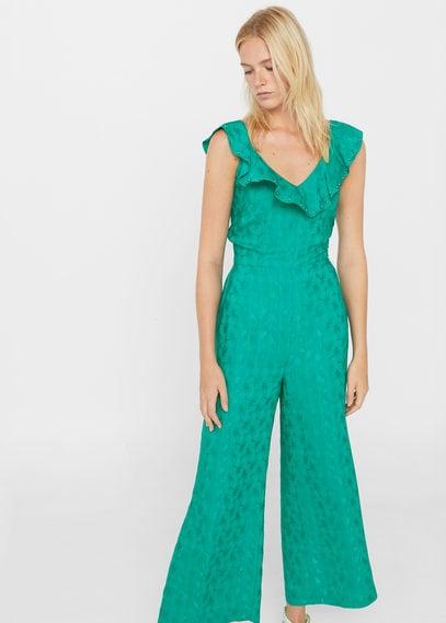 Mango Mango Appliqu Cut-out Jumpsuit