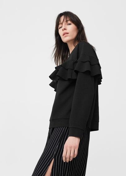 Mango Mango Ruffled Bomber Jacket