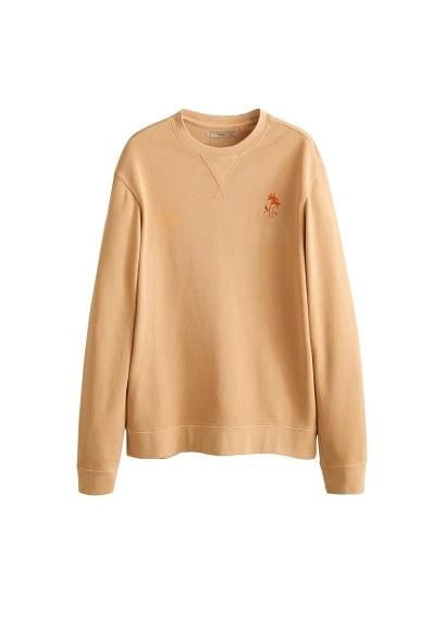 Mango Man Mango Man Embroidered Detail Cotton Sweatshirt