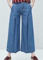 Mango Palazzo Denim Trousers