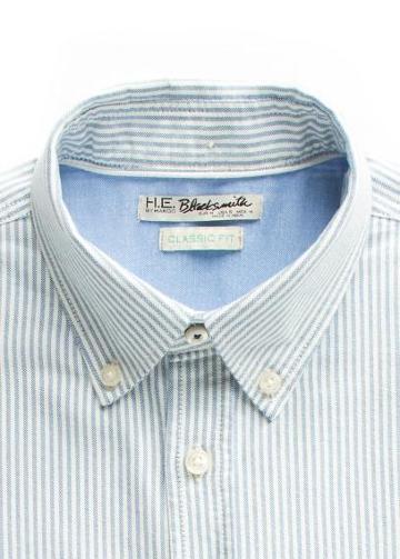 H.e. By Mango Straight-fit Oxford Striped Shirt