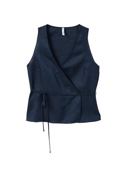 Mango Mango Wrap Linen Top