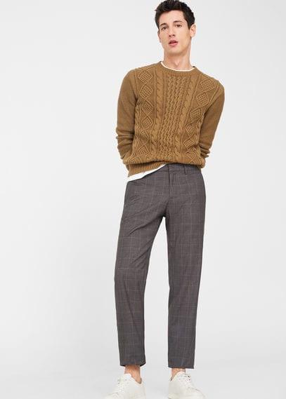 Mango Man Mango Man Slim-fit Check-print Trousers