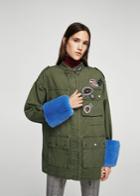 Mango Mango Patched Contrasted Cuffs Parka