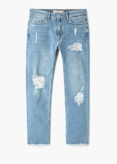 Mango Man Mango Man Slim-fit Cropped Greg Jeans