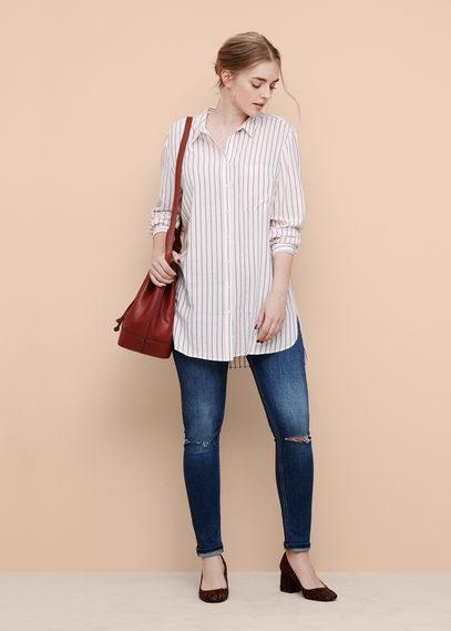 Violeta By Mango Violeta By Mango Striped Linen Blouse