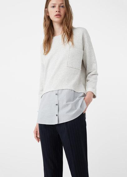 Mango Mango Shirt Hem Sweatshirt