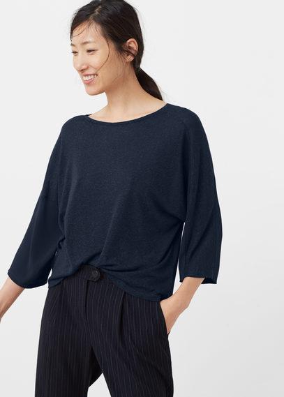 Mango Mango Contrasting Linen T Shirt
