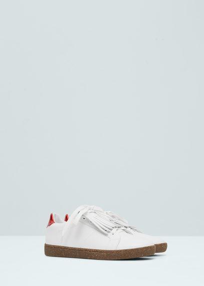 Mango Mango Fringed Leather Sneakers