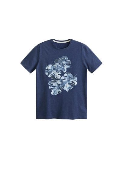 Mango Man Mango Man Leaf-print Cotton T-shirt