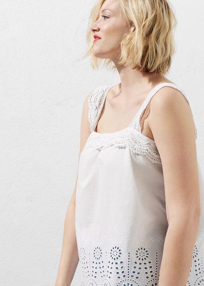 Violeta By Mango Violeta By Mango Openwork Cotton Top
