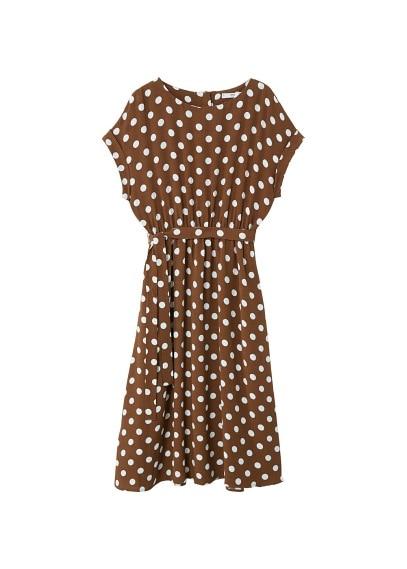 Mango Mango Polka Dot Midi Dress
