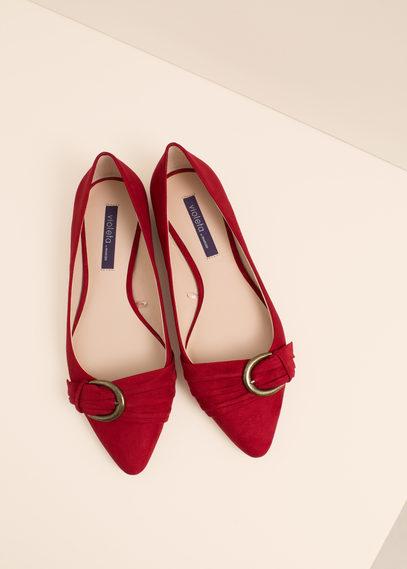 Violeta By Mango Violeta By Mango Suede Ballerina