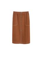 Mango Mango Contrast Seam Linen-blend Skirt