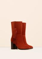 Violeta By Mango Violeta By Mango Fringed Leather Boots