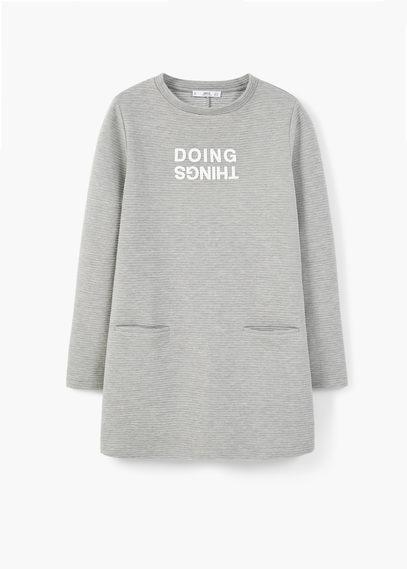 Mango Mango Textured Message Dress
