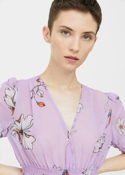 Mango Mango Honeycomb Pattern Blouse