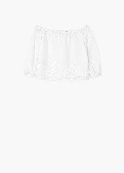 Mango Mango Embroidered Off-shoulder Blouse