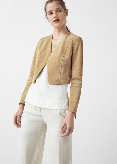 Mango Mango Leather Crop Jacket