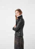 Mango Mango Shearling-lined Leather Jacket