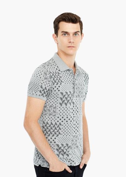 Mango Man Mango Man Printed Cotton Piqu Polo Shirt