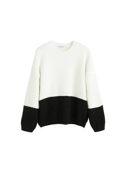 Mango Mango Textured Bicolor Sweater
