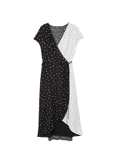 Mango Mango Wrap Contrast Bodice Dress
