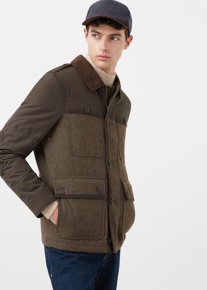 Mango Man Mango Man Wool-blend Contrasting Jacket