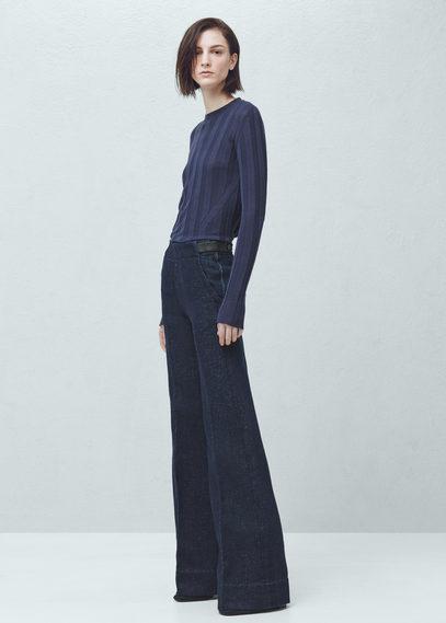 Mango Premium - Flare Denim Trousers