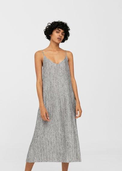 Mango Mango Flowy Pleated Dress