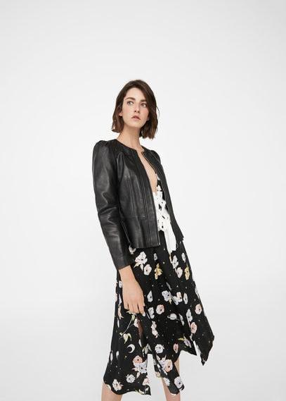 Mango Mango Puffed Leather Jacket