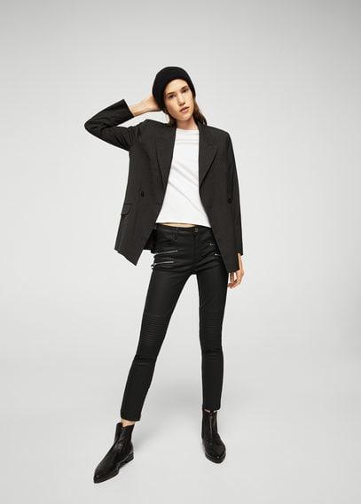 Mango Mango Zipper Biker Trousers