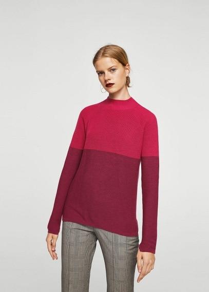 Mango Mango Contrast Panel Sweater