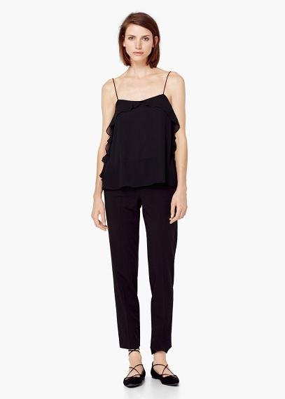 Mango Mango Ruffled Strap Top