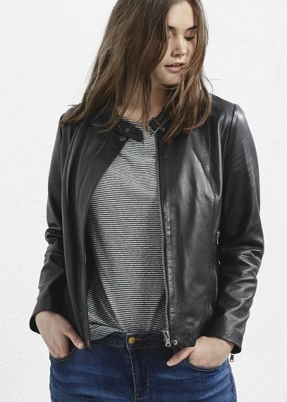 Violeta By Mango Buckles Leather Jacket