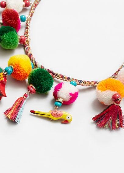 Mango Mango Pompom Pendant Necklace