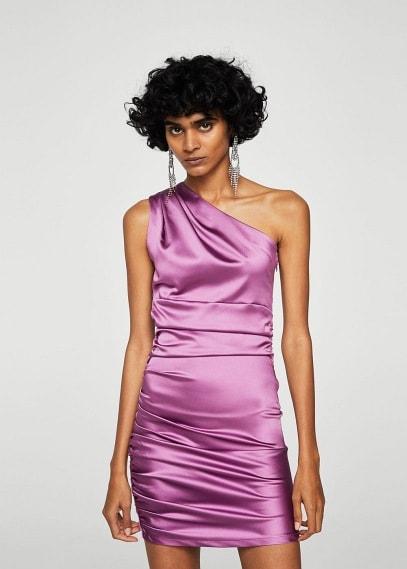 Mango Mango Asymmetrical Satin Dress