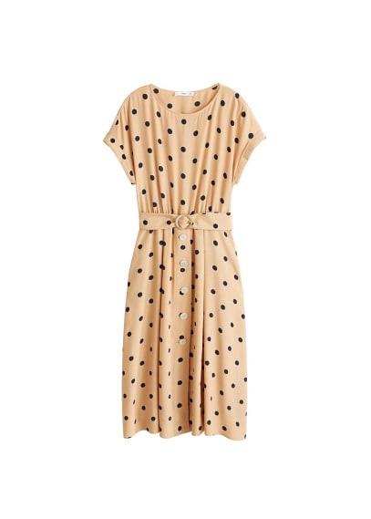 Mango Mango Polka-dot Belt Dress