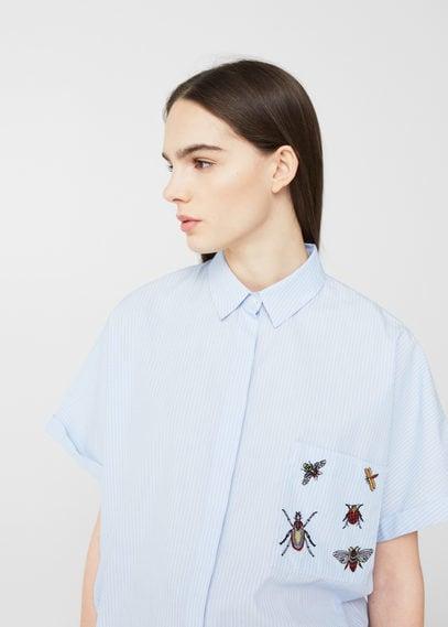 Mango Mango Patches Cotton Shirt