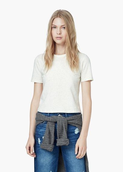 Mango Mango Flecked Cotton-blend T Shirt