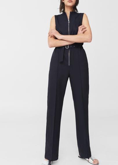 Mango Mango Zip Long Jumpsuit